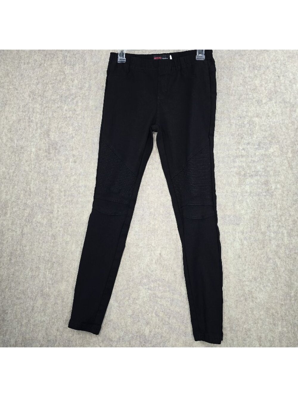 Mystiq Womens Black Moto Leggings Size L Skinny Fit Cotton Blend Stretch Pants
